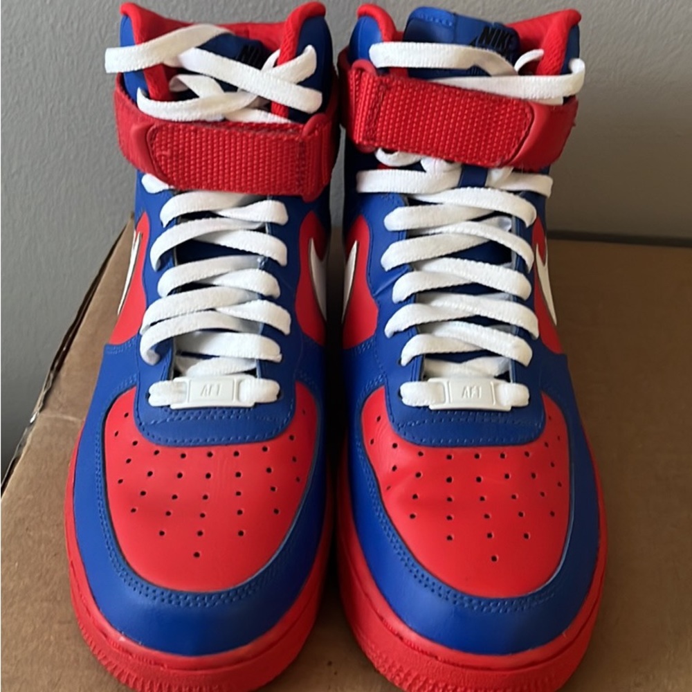 Nike blue and red shoes
